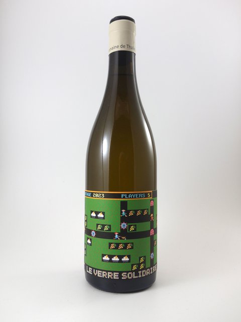 bottle of wine with an Amstrad CPC paper around (Fruity Frank)